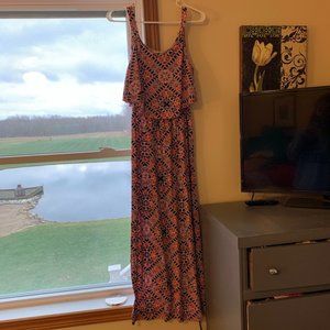 Pink/purple geometric maxi dress